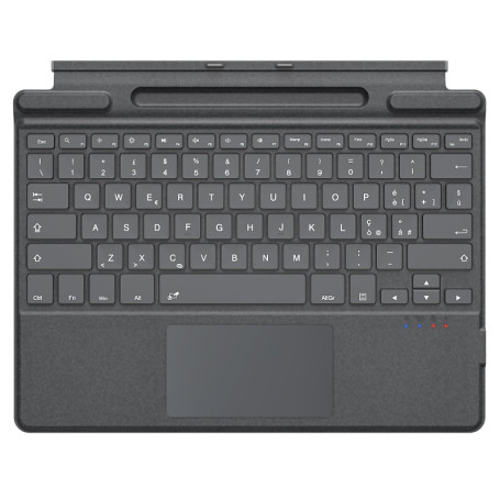 TiMOVO Clavier Italien Compatible avec Microsoft Surface Pro 11/10/9/8/X, Clavier QWERTY avec Trackpad et Porte Stylo, Gris