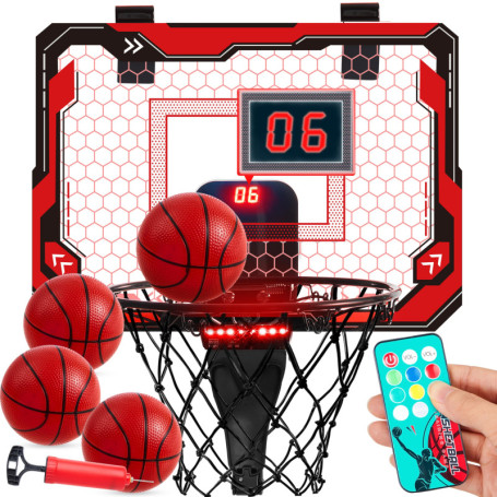 SYNCFUN Panier de Basket Enfant intérieur, Mini Panier de Basket Enfant avec 4 balles, Support Mural pour Tableau de Basket pour