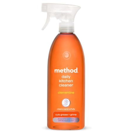 Method Spray Nettoyant Cuisine, Élimine la Graisse et les Saletés, Parfum Clementine, Bouteille de 828ml