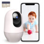 nooie Caméra Surveillance avec Carte Micro SD 32 Go, 2K Caméra IP WiFi intérieure, 360°Pan/Tilt, Vision Nocturne, détection de M