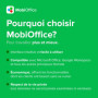 Suite de bureau 4 en 1 MobiOffice Premium pour Windows | Licence Premium | Traitement de texte, feuilles de calcul, présentation