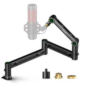 Aokeo AK-59 Bras de microphone réglable pour bureau - Convient pour Blue Yeti, Snowball iCE, HyperX QuadCast, SoloCast, Elgato W