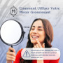 Miroir de Maquillage Grossissant x15 sur Pied pour la Coiffeuse - Rond, Double Face x15 et x1, Convient Parfaitement aux Chambre