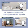 Miroir de Maquillage Grossissant x15 sur Pied pour la Coiffeuse - Rond, Double Face x15 et x1, Convient Parfaitement aux Chambre