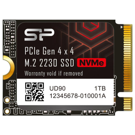 Silicon Power SU01KGBP44UD9007MM Disque SSD UD90 2230 NVMe 4.0 Gen4 PCIe M.2 R/W jusqu'à 5 000/3 200 Mo/s Compatible avec Steam 