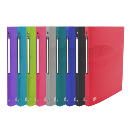 OXFORD Classeur Osmose A4 Dos 20mm 4 Anneaux Ronds Couverture Polypro Coloris Assortis