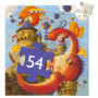 Djeco Puzzle Carton Vaillant et Le Dragon (54 Pièces) - Enfants dès 5 Ans - Développe la Dextérité, Stimule la Créativité - 37x4