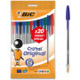BIC Cristal Original Stylos-Bille Pointe Moyenne (1,0 mm) - Parfait pour l'Ecole et au Bureau - Couleurs Assorties, Pochette For