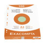 Exacompta - Réf. 13656E - Étui de 100 fiches bristol quadrillées 5x5 perforées - format 210 x 297 mm - compatibles avec impriman