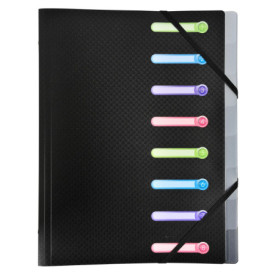 Exacompta - Réf. 56181E - Carton de 10 trieurs Opak - 3 rabats - avec élastiques et fenêtres découpées - couverture et intérieur