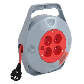 DEBFLEX - Mini-Enrouleur Electrique - Multiprise 4 Prises avec Rallonge Electrique Enroulable - Idéal Bricolage & Usage Domestiq
