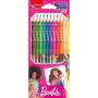 Maped - 12 Crayons de couleur Barbie - Crayons de coloriage en résine - Crayons de couleur enfants - Mines résistantes - Forme T