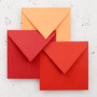Clairefontaine 55733C - Paquet de 20 Enveloppes Gommées - Format Carré (16,5x16,5cm) - 120g/m² - Coloris Rouge Corail - Invitati