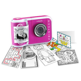 Vtech KidiZoom Print Cam Rose – Appareil Photo instantané pour Enfant avec Fonction Impression, Fonction Selfie et vidéo, Effets