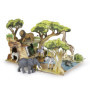 Papo - Décor 3D La Savane - Jouet Imaginatif pour Enfants dès 3 Ans - 21 Pièces à Assembler - Compatible Mini Figurines - Carton