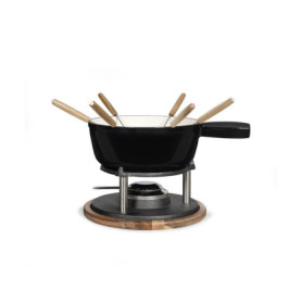 Service a fondue tradition - LIVOO - MEN426N - 2,6L - 6 personnes - Fonte émaillée - 6 fourchettes - Caquelon compatible tous fe