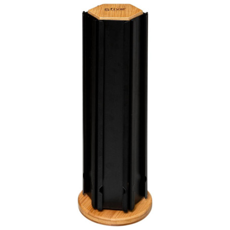 Five - Porte Capsules Expresso Rotatif en Bambou et Métal Noir capacité 60 Capsules