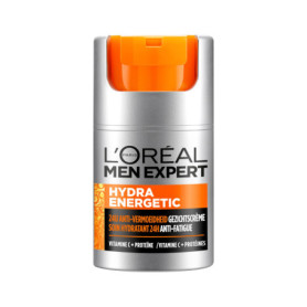 L'Oreal Men Expert Hydra Energetic Anti-Fatigue Hydratant, avec protéines et vitamine C - 50 ml, l'emballage peut varier