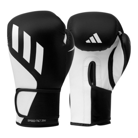 adidas Gants de Boxe Speed Tilt 250 avec Technologie Tilt innovante, Noir/Blanc, 12 oz
