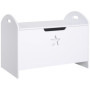 HOMCOM Coffre malle de rangement coffre à jouets dim. 62L x 40l x 46H cm MDF blanc