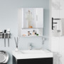kleankin Armoire Murale Miroir de Salle de Bain avec Portes et étagère réglable - dim. 54L x 15,2l x 55,3H cm Blanc