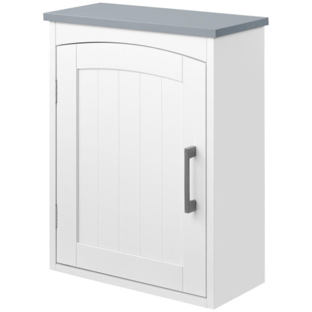 kleankin Meuble WC Suspendu Armoire à Pharmacie Murale Armoire Salle de Bain Rangement avec Porte et étagère réglable - 41 x 18,