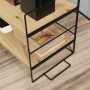 HOMCOM Organisateur de Bureau, étagère de Rangement de Bureau à 2 Niveaux, étagère en Bois et Structure métal Noir, 42 x 16,5 x 
