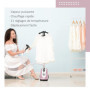 HOMCOM Défroisseur vapeur vertical défroisseur à vêtements 1,4 L 1950 W débit vapeur 32g/min tige telescopique rose noir