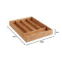 Range Couverts en Bambou - Organiseur pour Tiroir de Cuisine 5 Compartiments – Résistant Durable Ecologique (34 x 25 cm)