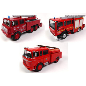 OPO 10 - Lot de 3 camions de Pompiers 1/43 Compatible avec Renault VI S180 + BERLIET GAK + FF 6x6 (P2+P8+P11)