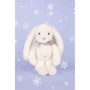 DOUDOU ET COMPAGNIE - Lapin Fleurette Blanc 25 cm – Peluche Doudou Ultra Douce avec Motif Fleuri – Idée Cadeau Naissance pour Fi