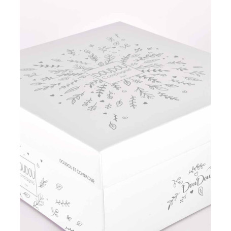 DOUDOU ET COMPAGNIE - Pantin Ours ARGENT avec Doudou Mouchoir - Collection 25 Ans - Doudou Peluche Bébé Doux - Garantie Doudou P