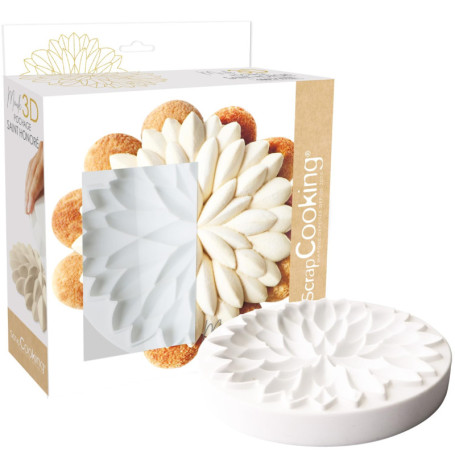 ScrapCooking - Moule Dessus de Tarte & Entremets « Saint-Honoré » - Moule Silicone 3D en Relief - Ø21 x 2,5 cm - Pour Gâteaux An