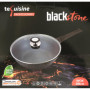 TeCuisine - Wok 28 cm - Manche Amovible - Fonte d'Aluminium - Revêtement pierre - Couvercle en Verre - Tous Feux dont Induction 