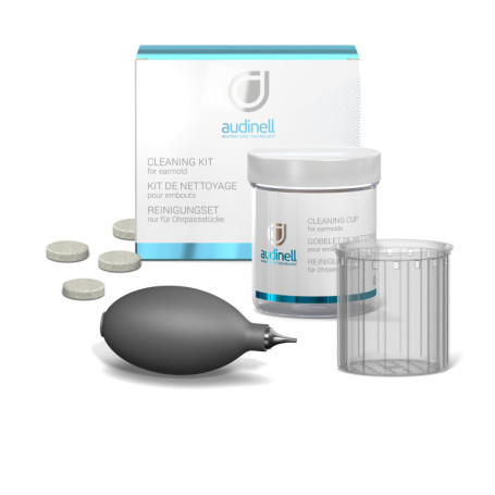 Audinell Kit de Nettoyage - Set pour Nettoyer les Embouts d’aides auditives – Kit composé de 8 Pastilles Nettoyantes Effervescen