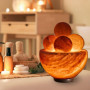Lampe de Sel Bol avec 4 Boules Massage - Sculptée à la main -Ampoule et Câble Fournis - Décoration Relaxante-Purification d'Air 