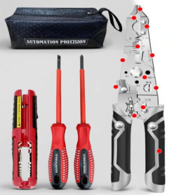 Pince à dénuder les fils électriques, multifonction en acier inoxydable,avec inclus un outil à dégainer les cables électriques e