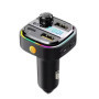Transmetteur FM Bluetooth Voiture, Chargeur Double USB-C (5V/3.1A) & USB-B (12V-24V), Écran LED, Kit Mains Libres, Microphone In