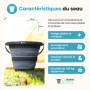 Bucket Spray - Seau d’Arrosage Portable avec Pompe Rechargeable – 15L Pliable – Pulvérisateur Autonome pour Camping, Jardin, Net