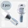 AERZETIX - C66676 - Lot de 2 boulons de roue M12x1.5 mm - pour clé: 17 mm - compatible avec 10 08 504, 47 09 077, 47 11 538 - mé