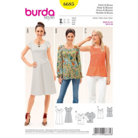 Burda B6685 Patron de Couture Robe et Chemisier Papier Blanc 19 x 13 x 1 cm