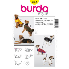 Burda B7752 Patron de Couture Manteau pour Chien 19 x 13 cm, S-L
