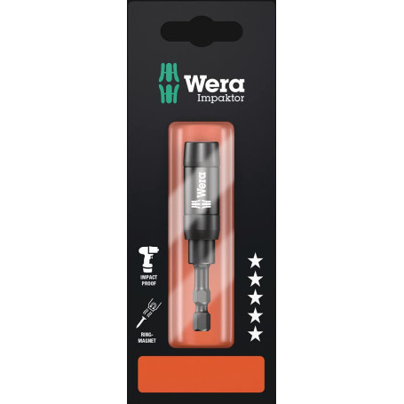 Wera 897/4 Impaktor R Satz 05073990001 Porte-embouts à aimant annulaire/Jonc d'arrêt Noir