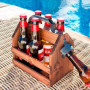 Porte-Bouteille en Bois pour 6 Bouteilles de 33cl avec Ouvre-Bouteille en Métal