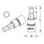 KS Tools 911.1437 Douille tournevis 6 pans 1/4'' 4 mm CHROMEmat