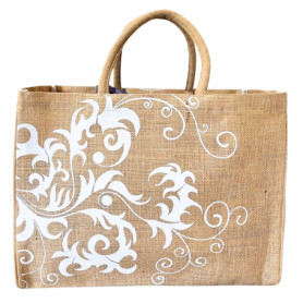 Domelo Grand sac à provisions en toile de jute - Sac de plage XXL - Sac de travail pour femme - Sac de plage pliable - Grand sac