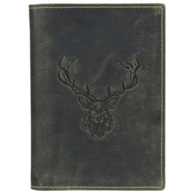 Greenburry Vintage Porte-cartes pour pièce d'identité motif cerf cuir 12 cm