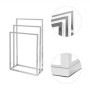 Relaxdays 10019256 Porte-serviettes sur pied avec base antidérapante 3 bras chromés en 3 hauteurs inox 82 x 46 x 21 cm support v