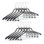 Relaxdays Cintres pour costumes revêtement antidérapant métal 42 cm lot de 10, noir