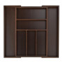Relaxdays 10023245 Boîte à Couverts Tiroir, Extensible, Largeur Variable, 5-7 Casiers, Organiseur Bambou, HLP 5x48x46cm, Marron,